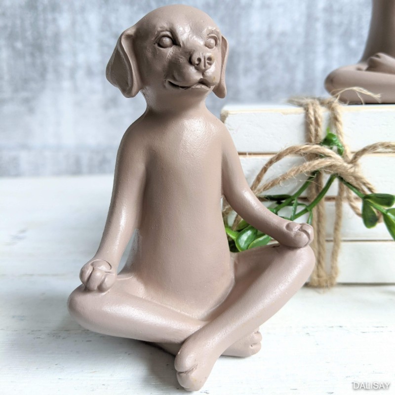 Nude Yoga Dogs Statue Figurine - Set of 3