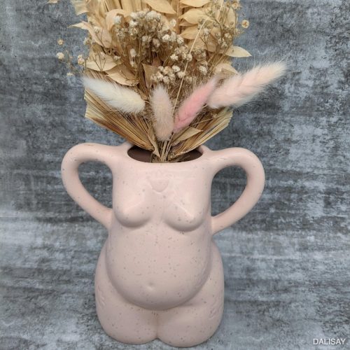 Pink Female Body Planter Vase with Handles
