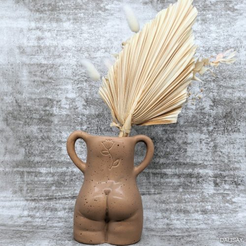 Tan Female Body Planter Vase with Handles