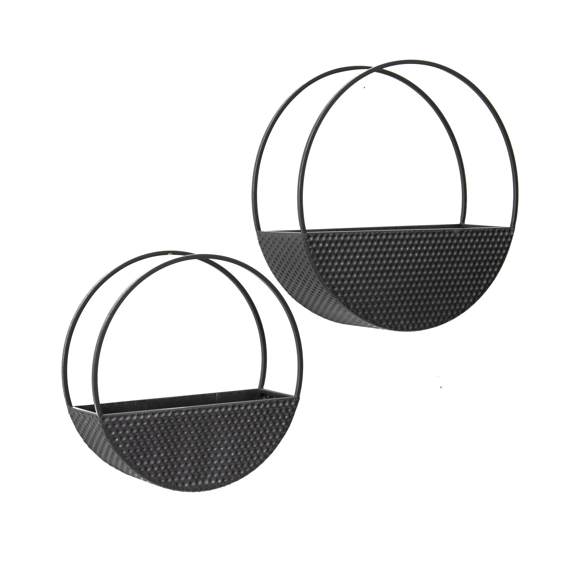 Black Metal Floated Wall Pot Planters