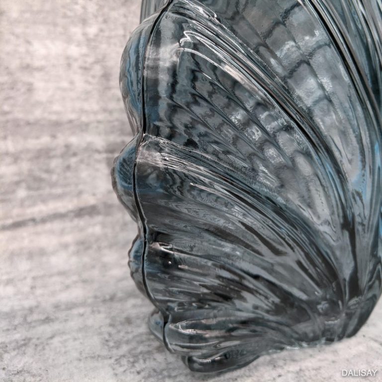 Blue Sea Shell Glass Vase, 25cm | Dalisay