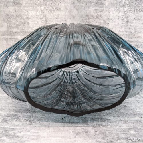 Blue Sea Shell Glass Vase