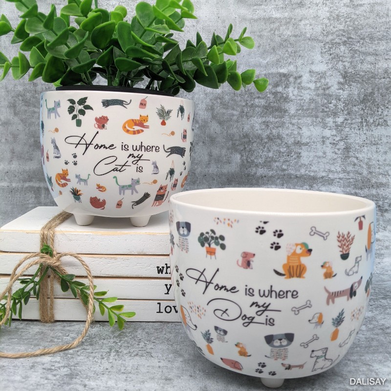 Home with Cats Planter Pot