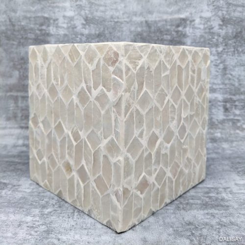 Ivory Square Inlay Tissue Box Cover