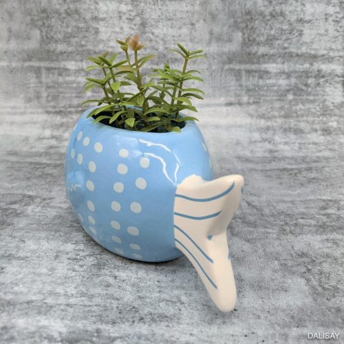 Light Blue Fish Planter Pot