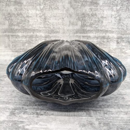 Navy Blue Sea Shell Glass Vase