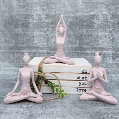 Pink Yoga Lady Sculpture Figurine