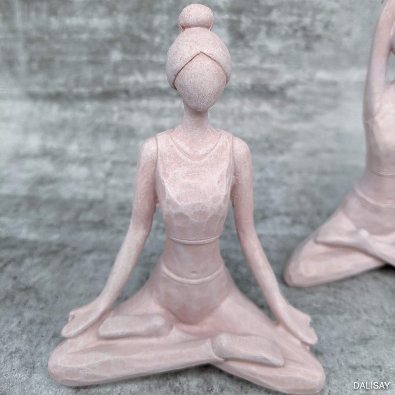 Pink Yoga Lady Sculpture Figurine