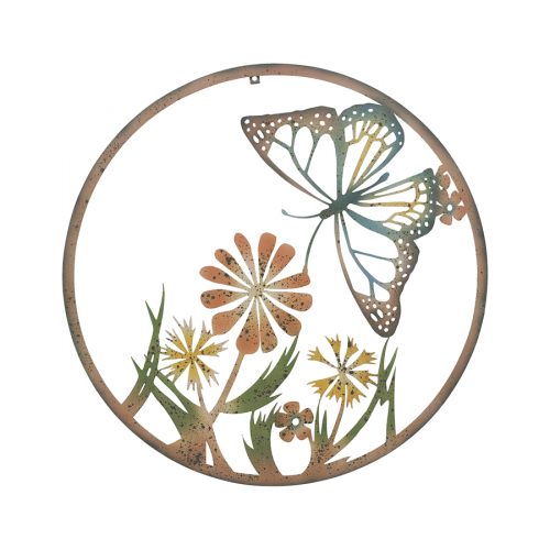 Round Butterfly Metal Wall Art
