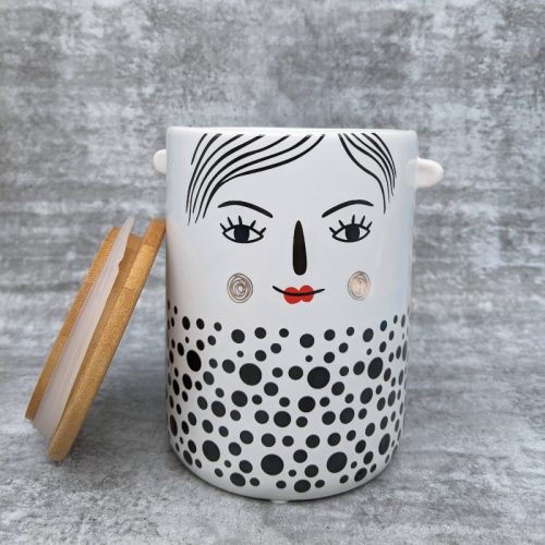 Girl Face Tea Coffee Sugar Ceramic Jar
