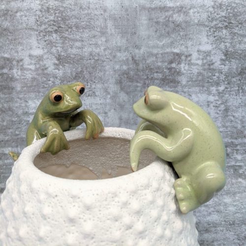 Green Frog Pot Sitter - Set of 2