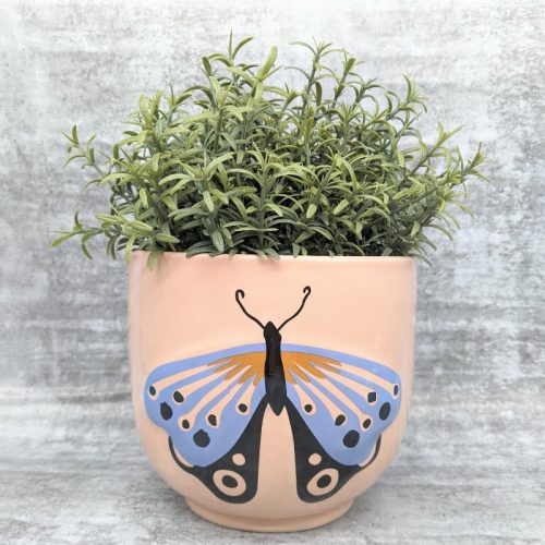 Orange Butterfly Planter Pot