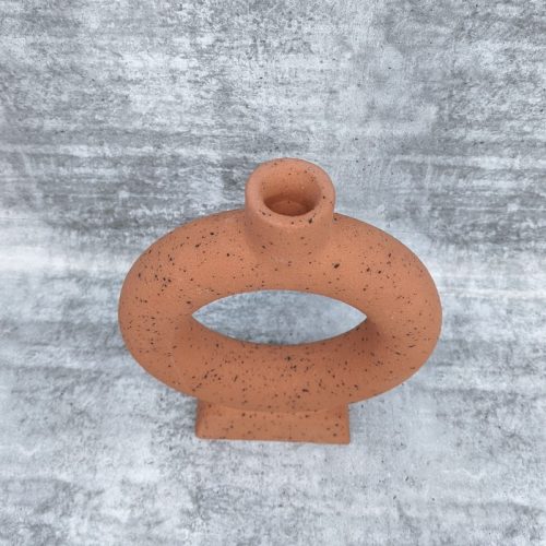 Speckled Terracotta Ring Candle Stick Holder