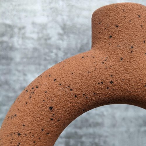 Speckled Terracotta Ring Candle Stick Holder