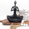 Black Yoga Lady Namaste Sculpture Statue