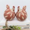 Red Hen Ceramic Figurine - Set of 2
