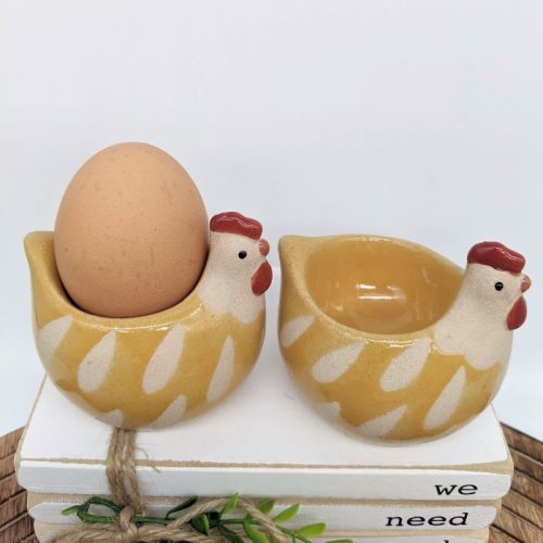 Yellow Hen Egg Cup Holder - Set of 2