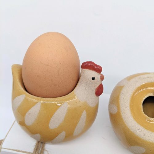 Yellow Hen Egg Cup Holder - Set of 2