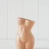 Girl Torso Figure Vase - Tan