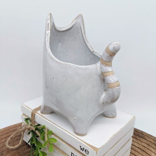 White Cat Succulent Planter Pot