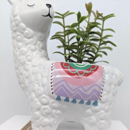 White Llama Planter Pot