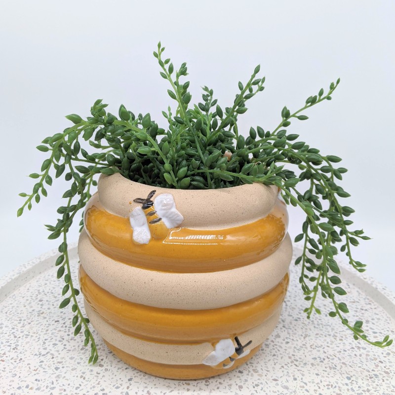 Yellow Honey Bee Planter Pot