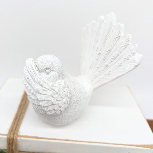 No Evil See Hear Speak White Wagtail Bird Statue – Set of 3