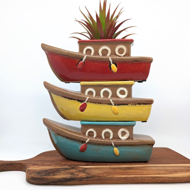 Red Boat Planter Pot