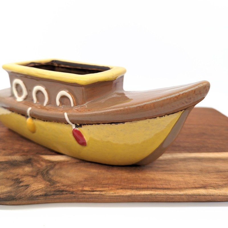 Yellow Boat Planter Pot