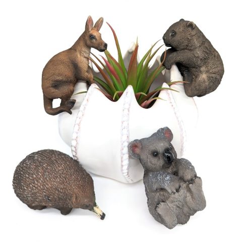 Aussie Animal Pot Hanger Sitter Pals - Kangaroo - Koala - Wombat - Echidna