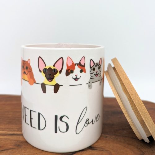 Cat Love Ceramic Coffee Tea Sugar Jar with Lid