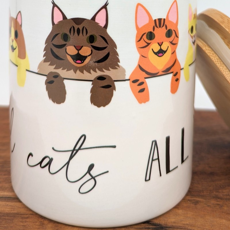 Cat Love Ceramic Coffee Tea Sugar Jar with Lid