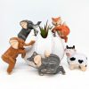 Ceramic Pot Planter Animal Sitter Pals - Cow - Elephant - Fox