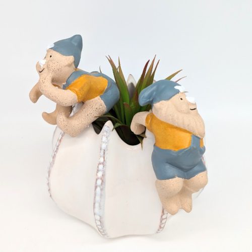 Ceramic Pot Planter Hanger Sitter Pals - Gnome - Caterpillar