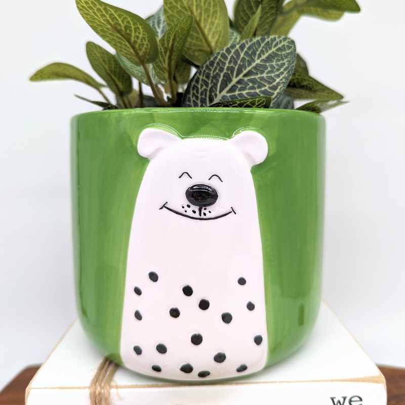 Green Dog Planter Pot