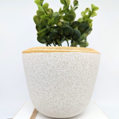 Mustard White Ceramic Planter Pot