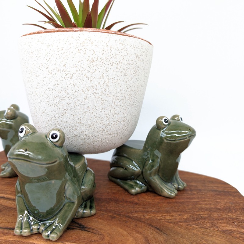 Sea Green Frog Pot Planter Feet - Set of 3