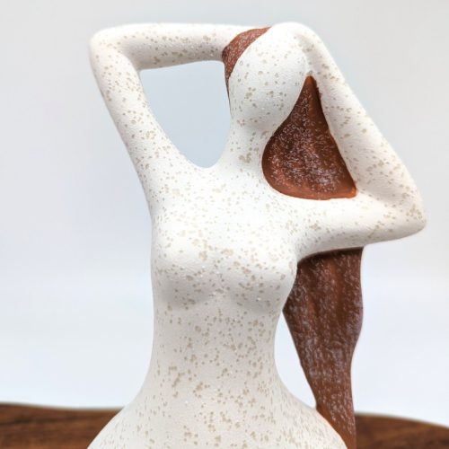 Terracotta White Ceramic Women Statue