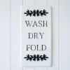 Wash Dry Fold Laundry Quote Farmhouse Sign Metal Wall Art