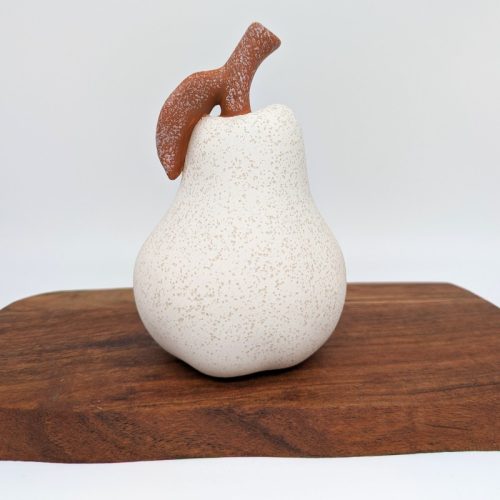 White Ceramic Pear Kitchen Decor Ornament