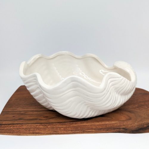White Shell Ceramic Planter Pot