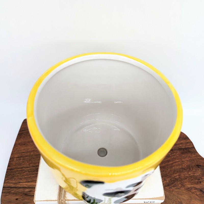 Yellow Dog Planter Pot
