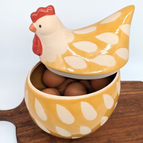Yellow Hen Ceramic Jar Canister