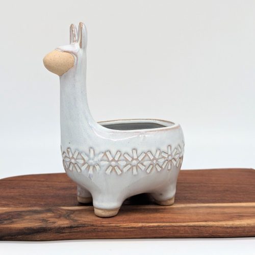 Natural White Llama Planter Pot