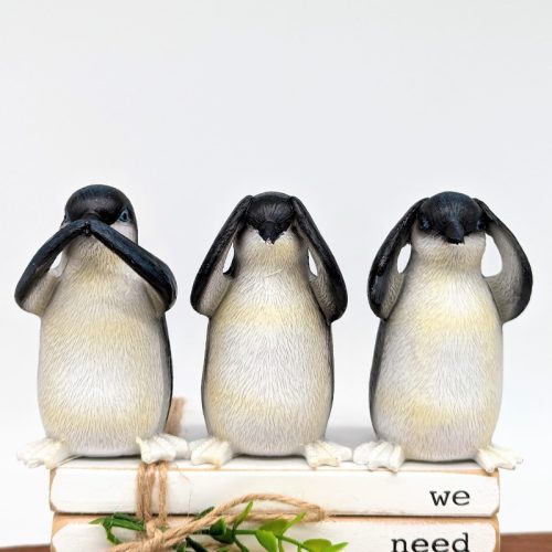 No Evil See Hear Speak Wise Penguin Figurine - Set of 3