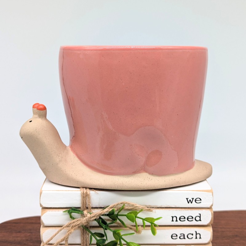 Pink Snail Planter Pot