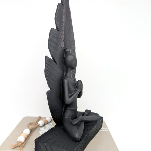 Sage White Black Namaste Yoga Girl Statue