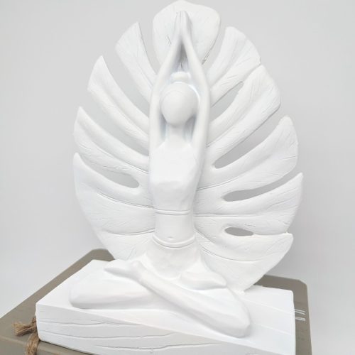 Sage White Black Yoga Lady Statue