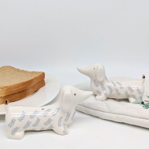 Ceramic Dog Salt and Pepper Shaker Set