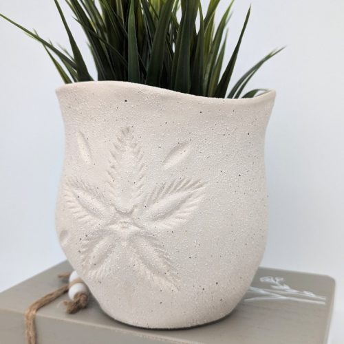 Floral White Planter Pot